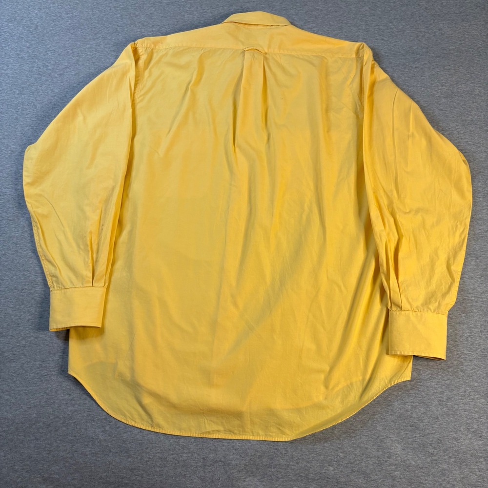 Vintage Burberrys of London Mens Yellow Cotton Button Down Shirt Large USA Made - Picture 8 of 15